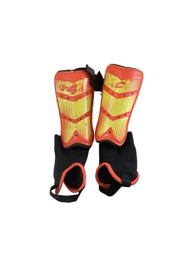 Used Champro Soccer Shin Guards Junior Orange And Gold XS 11760-S000089099