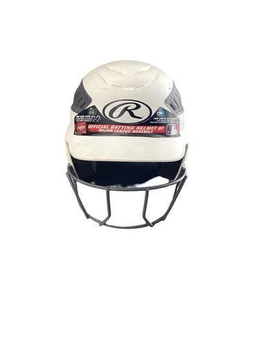 Used Rawlings 6 1/2 - 7 1/2 Batting Helmet w/Mask White MD 11760-S000089096