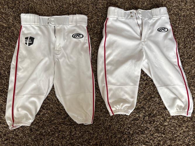 White Youth Medium Rawlings Game Pants - Knickers - 2 pairs (Used)