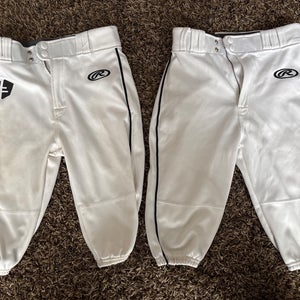 White Medium Youth Rawlings Game Pants knickers 2 pair (Used)