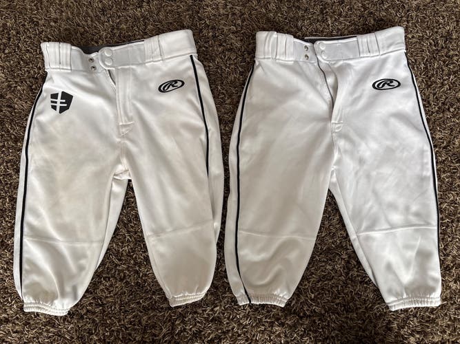 White Medium Youth Rawlings Game Pants knickers 2 pair (Used)
