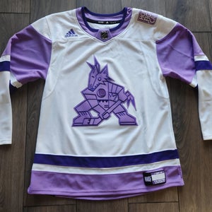 Arizona Coyotes Utah Mammoth Authentic Adidas Hockey Fights Cancer Jersey 50