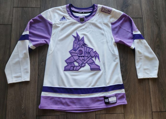 Arizona Coyotes Utah Mammoth Authentic Adidas Hockey Fights Cancer Jersey 50