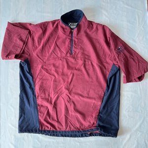 Zero Restriction Vermont Club golf pullover jacket half sleeve maroon navy XL