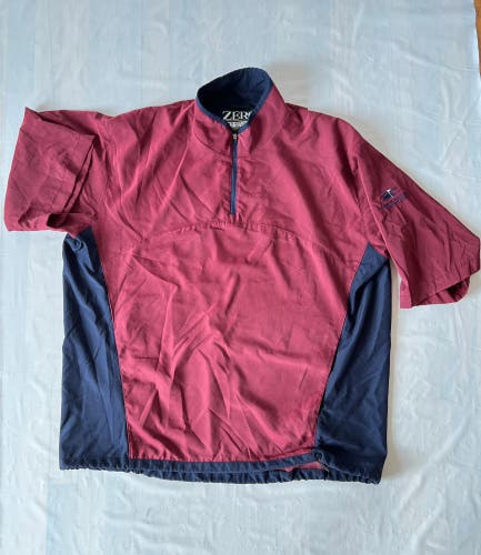 Zero Restriction Vermont Club golf pullover jacket half sleeve maroon navy XL