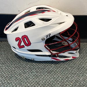 Used White Cascade R Helmet | Chrome Red Facemask