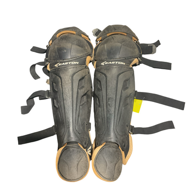 Used Easton BLACK SHIN GUARDS Catchers Leg Guards Black Youth 11834-S000047894