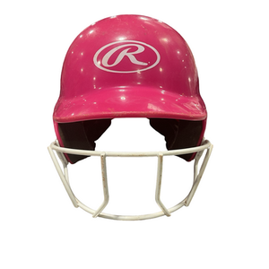 Used Rawlings PINK HELMET SZ 6 1/4- 6 7/8 Batting Helmet w/Mask Pink MD 11834-S000047881