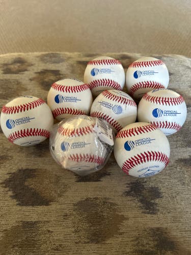 8 Pack New Baden Official League Premium Leather Baseballs