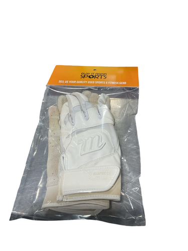 Used Marucci BB/SB Batting Gloves White LG 11834-S000047817