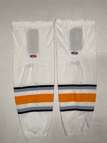 NEW Athletic Knit HS2100 Socks, White/Navy/Gold/Gray, Intermediate