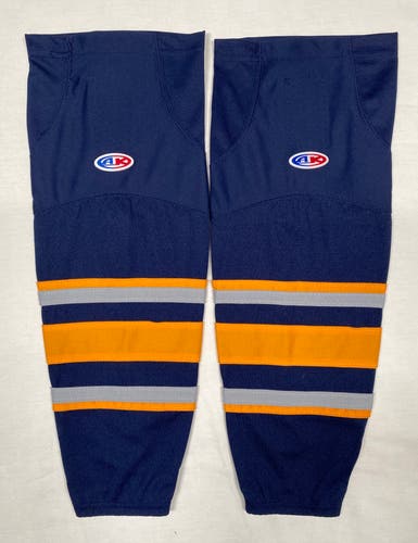 NEW Athletic Knit HS2100 Socks, Navy/Gold/Gray, Intermediate