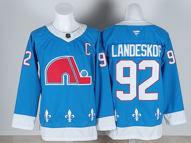 Colorado Avalanche Landeskog Jersey # 92 Blue Stitched Jersey Size 50