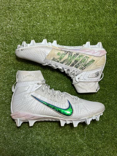 Size 11.5 Nike Alpha Huarache 7 Elite LAX LE Lacrosse Cleats White RARE