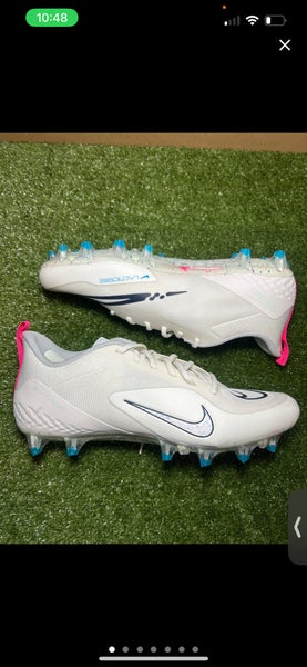 Size 11.5 Nike Alpha Huarache 8 Pro low Lacrosse Cleats White Sail Pink LIMITED EDITION