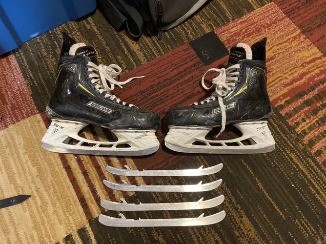 Black 2018 Bauer Supreme 2S Pro Hockey Skates Regular Width 11 (Used) extra runners