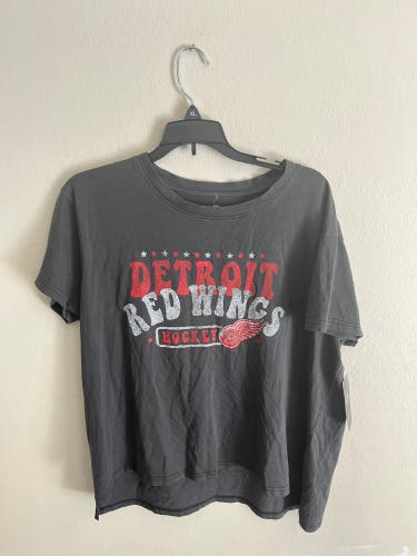 NHL Detroit Red Wings Graphic Print Tee Youth XL 16/18 NWT Black/Red/White