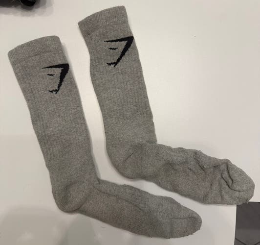 Gymshark Grey Adult Unisex Large/Extra Large Sock (Used)