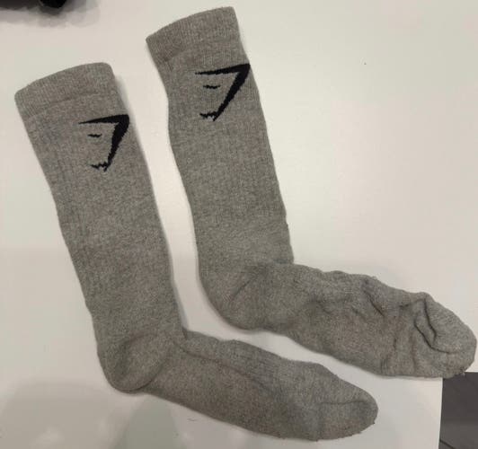 Gymshark Grey Adult Unisex Large/Extra Large Sock (Used)