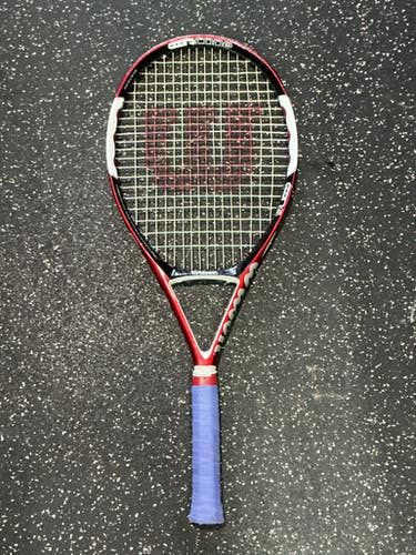 Used Wilson NCODE 5 Adult Tennis Racquet Red 4 1/2" 10743-S000480803