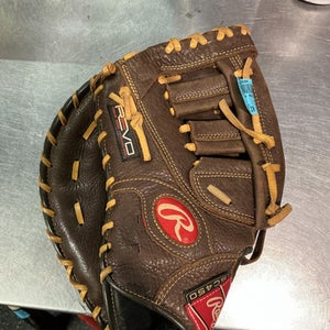 Used Rawlings 4SC12FBPT LH Throw Fastpitch Gloves Brown 12" 10743-S000480884