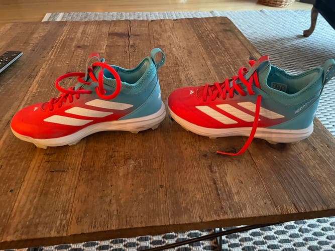 Red/blue Kid's 4Y (Big Kids / Youth) Youth Adidas Molded Cleats (Used - worn 3 times)