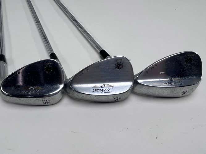Titleist Vokey SM5 Tour Chrome Wedge Set 52* 8 56* 14 60* 11 S300 Stiff Steel RH