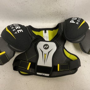 Used Pure Hockey Junior Shoulder Pads Black And Yellow SM 11855-S000200299