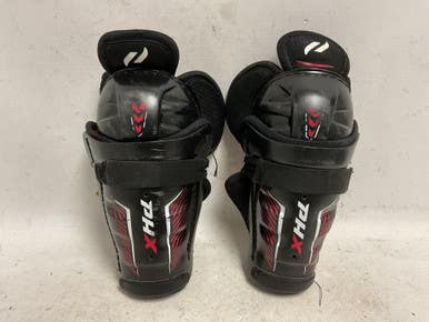 Used Pure Hockey PHX Youth Shin Guards Black And Red 8" 11855-S000200295