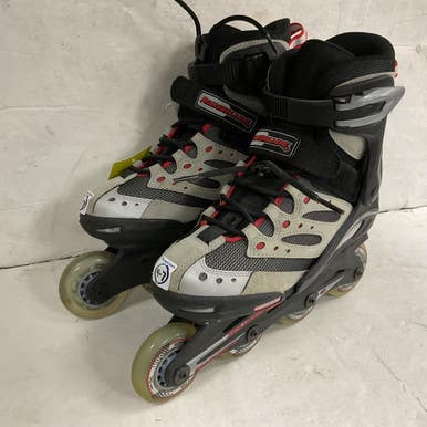 Used Rollerblade MICROBLADE XT 4-7 Junior Rec Fitness Skates Black Adjustable 11855-S000200272