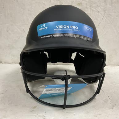 Like-New RIP-IT VISION PRO MATTE Batting Helmet w/Mask Black XS 11855-S000200238