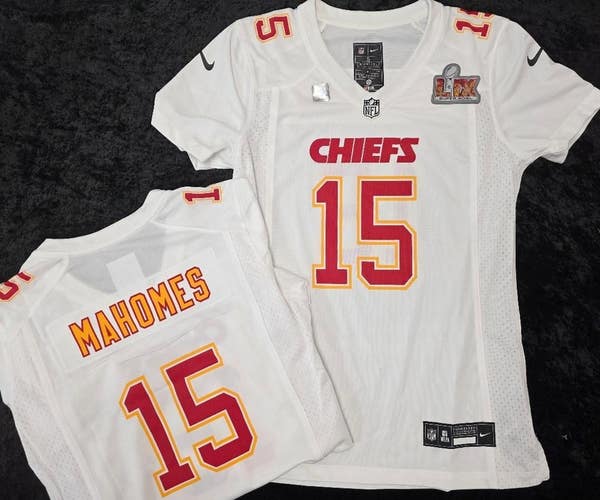 60319 Womens Chiefs PATRICK MAHOMES Super Bowl Football JERSEY WHITE NWT $150