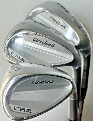 Cleveland CBZ Tour Satin Wedge Set 50-12*, 54-14*, 58-12* GW SW LW Steel NEW!
