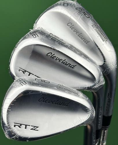 Cleveland RTZ Tour Satin Wedge Set 52-10, 56-10, 60-10 Steel DG Spinner RH NEW!