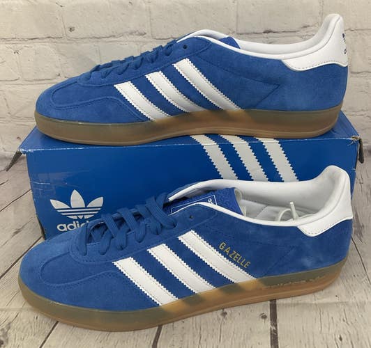 Adidas JI2061 Men's GAZELLE INDOOR Athletic Shoes Blue White US 9.5