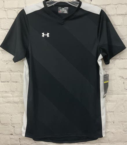 Under Armour Soccer Heatgear Youth Large Loose Fitting Activewear Shirt Black