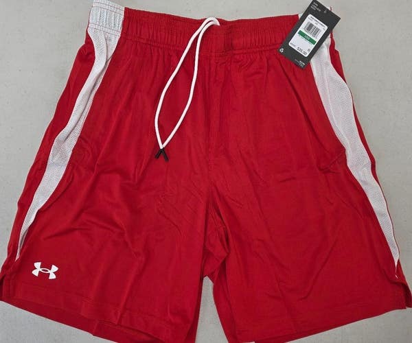 Under Armour UA Mens Shorts 1376955 603 RED  9" Pocketed NWT LARGE $35