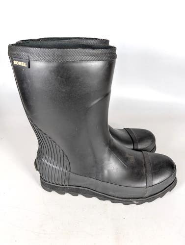 Sorel Joan of Arctic Short Matte Black Waterproof Rubber Rain Boots Women's 8.5