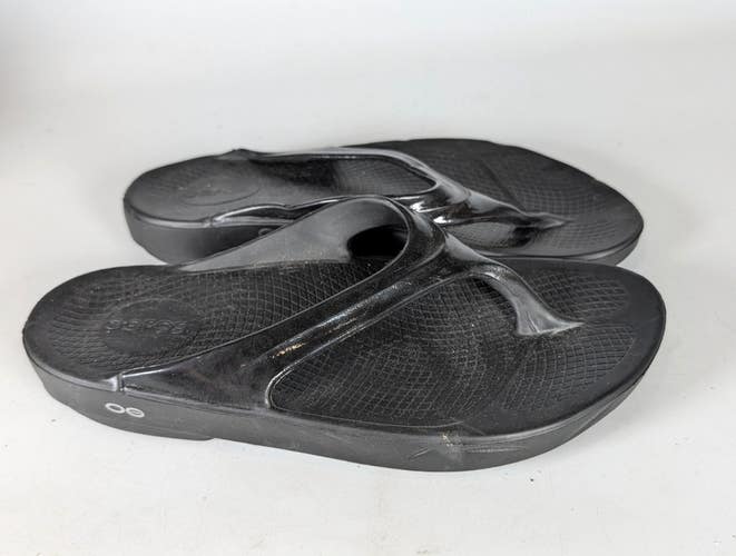 Oofos Womens OOlala Luxe Recovery Sandal Women's 11 Black Thong Sport Shoe