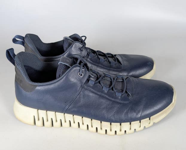 ECCO GRUUV Marine Blue Leather Sneaker Shoes Men's Size: 45 / 11-11.5
