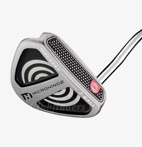 NEW Odyssey 2024 Microhinge V-Line 2-Ball 34" Double-Bend Mallet Putter w/ HC