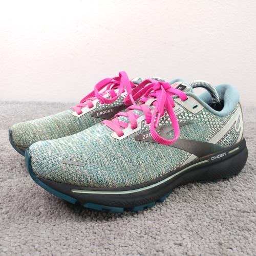 Brooks Ghost 14 Womens Size 7 Running Shoes Blue Pink Sneakers Low Top Trainers