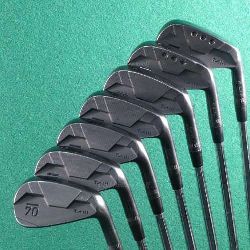 Sub 70 TAIII Forged Black 4-PW Iron Set TT Dynamic Gold 120 S300 Steel Stiff