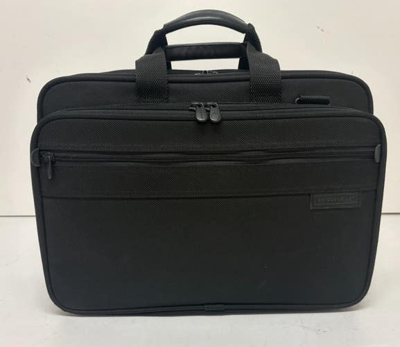 Briggs & Riley Expandable Black Ballistic Nylon Laptop Business Bag ~7.5x12x17"