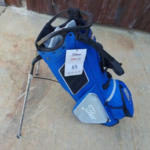 Titleist Hybrid 5 Dual Strap Stand Bag Blue/Black/Grey w Raincover NWT