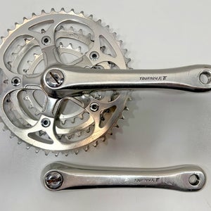 Vintage 1980s Takagi Tourney XT 175mm 46/36/26 Aluminum Mtn/BMX Crankset w/Caps