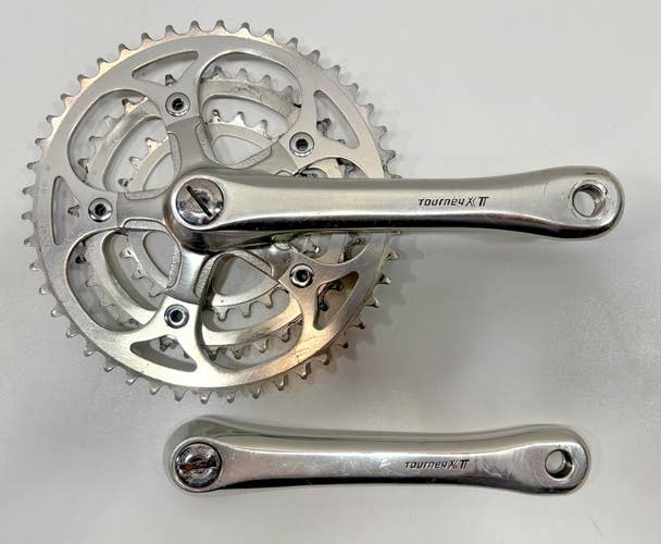Vintage 1980s Takagi Tourney XT 175mm 46/36/26 Aluminum Mtn/BMX Crankset w/Caps