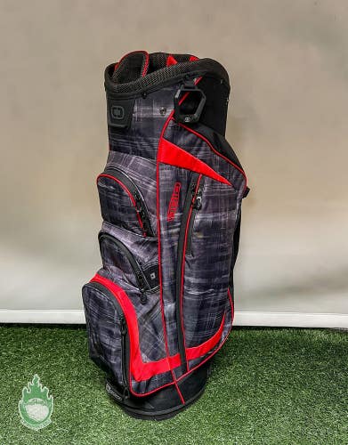 Used Ogio Black/Red 15-Way Carry/Cart Bag Rainhood Not Included