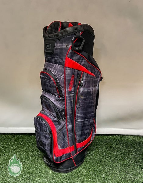 Used Ogio Black/Red 15-Way Carry/Cart Bag Rainhood Not Included