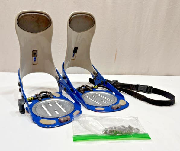 K2 Clicker Shimano BN-BHBS Step-In Snowboard Bindings M/L Blue/Gray GREAT